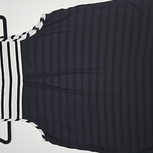 Papermoon Tank Top Gray and White Stripe with Pocket and Sheer Black Back Size M - Picture 4 of 15
